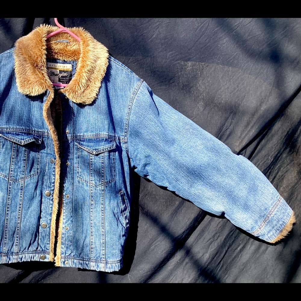 Wrangler Fur Lined Denim Coat